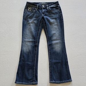 Maurices Premium Lowrise Bootcut Blue Jeans Embellished Rhinestone Western